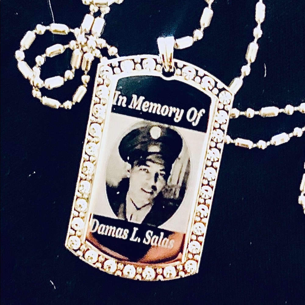 Personalized Engraved Pendant with Rhinestones